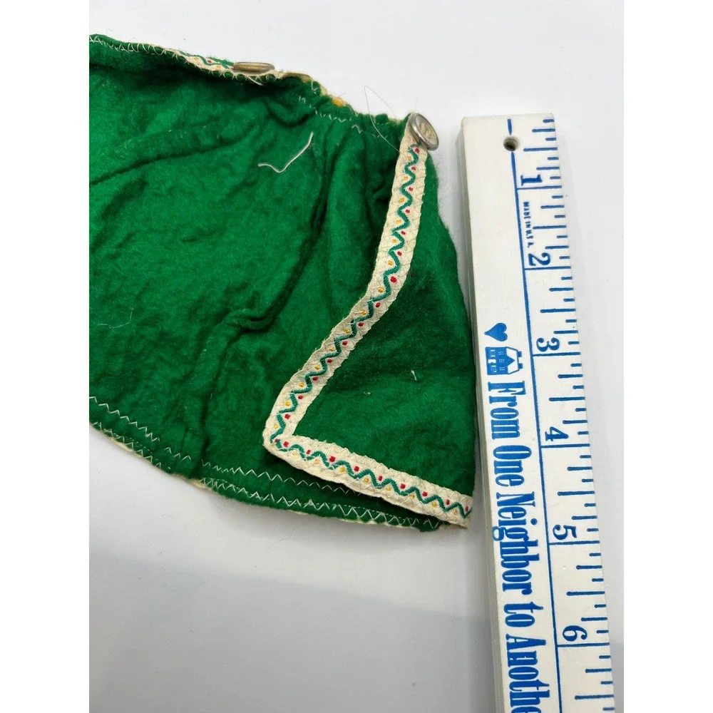 Vintage Green‎ Felt Doll Cloak European Medieval Folklore Dress Up Handmade